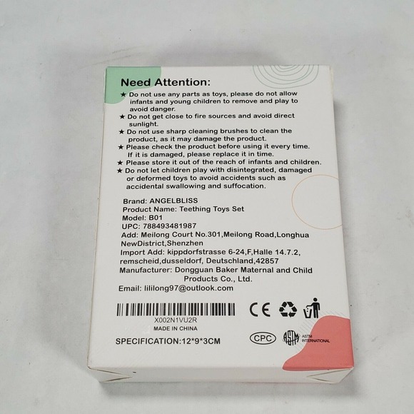 AngelBliss Cartoon Teether Teething Toy Set Baby Chew Nano-Antibiotic Angelbliss - Picture 4 of 5